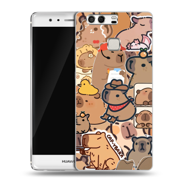 Силиконовый чехол на Huawei P9 с принтом капибара