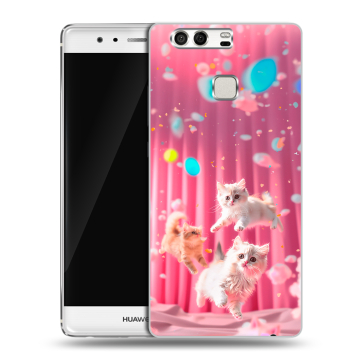 Силиконовый чехол на Huawei P9 с принтом милые котики Силиконовый чехол на Huawei P9 с принтом милые котики