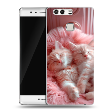 Силиконовый чехол на Huawei P9 с принтом котята котики