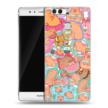 Силиконовый чехол на Huawei P9 с принтом капибары Силиконовый чехол на Huawei P9 с принтом капибары