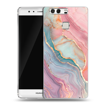 Силиконовый чехол на Huawei P9 с принтом розовый мрамор Силиконовый чехол на Huawei P9 с принтом розовый мрамор