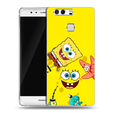 Силиконовый чехол на Huawei P9 с принтом Спанч боб Спанчбоб