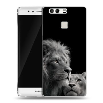 Силиконовый чехол на Huawei P9 с принтом Лев кошки Силиконовый чехол на Huawei P9 с принтом Лев кошки