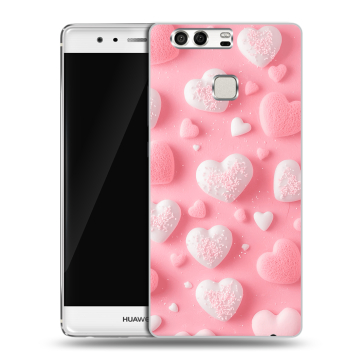 Силиконовый чехол на Huawei P9 с принтом Сердечки Силиконовый чехол на Huawei P9 с принтом Сердечки