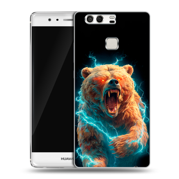 Силиконовый чехол на Huawei P9 с принтом Медведь Силиконовый чехол на Huawei P9 с принтом Медведь
