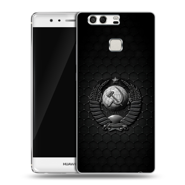 Силиконовый чехол на Huawei P9 с принтом Герб Флаг СССР