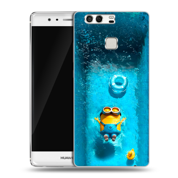 Силиконовый чехол на Huawei P9 с принтом Миньоны