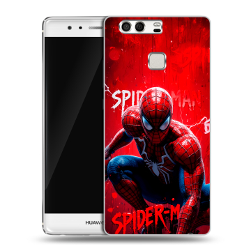 Силиконовый чехол на Huawei P9 с принтом Spiderman Человек паук
