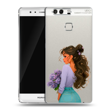 Силиконовый чехол на Huawei P9 с принтом девушка цветы Силиконовый чехол на Huawei P9 с принтом девушка цветы
