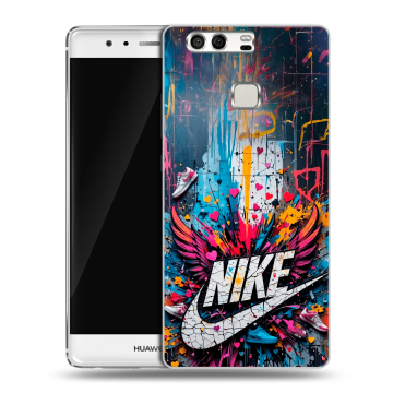 Силиконовый чехол на Huawei P9 с принтом Nike Найк