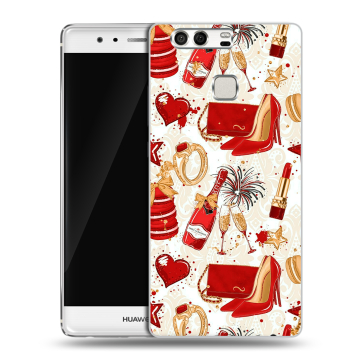 Силиконовый чехол на Huawei P9 с принтом Новый год Силиконовый чехол на Huawei P9 с принтом Новый год