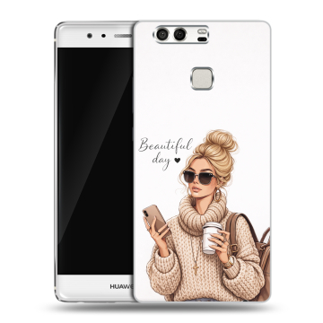 Силиконовый чехол на Huawei P9 с принтом женский Силиконовый чехол на Huawei P9 с принтом женский