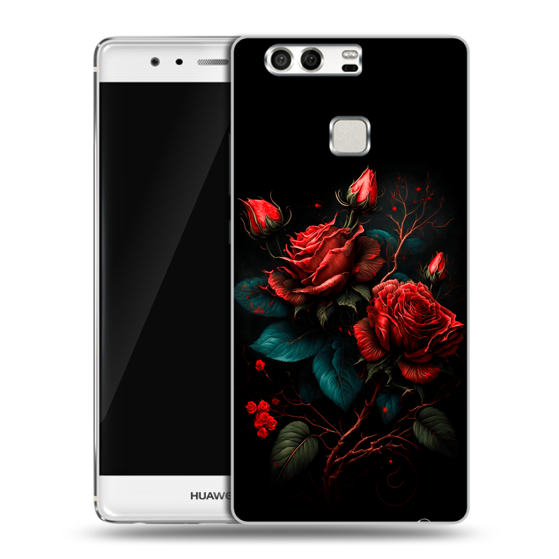 Силиконовый чехол на Huawei P9 с принтом Розы красные Силиконовый чехол на Huawei P9 с принтом Розы красные