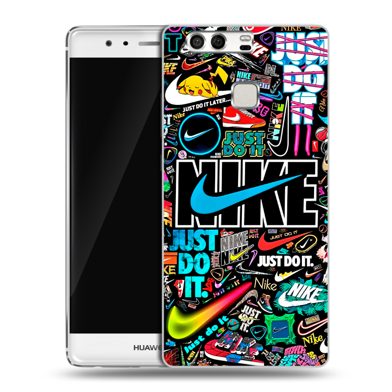 Силиконовый чехол на Huawei P9 с принтом найк nike черный Силиконовый чехол на Huawei P9 с принтом найк nike черный