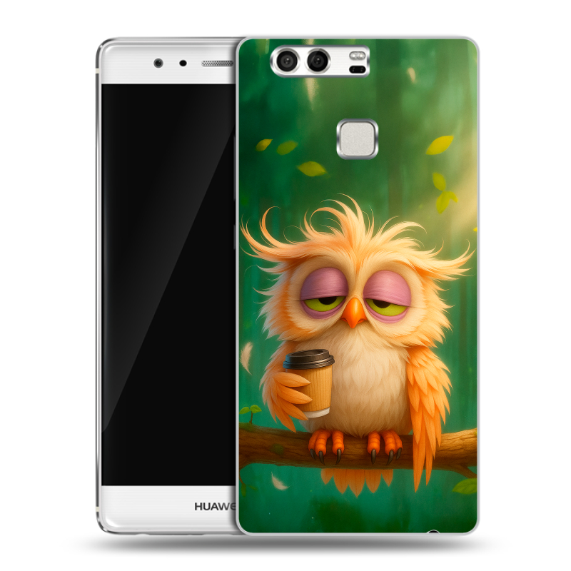 Силиконовый чехол на Huawei P9 с принтом сова Силиконовый чехол на Huawei P9 с принтом сова