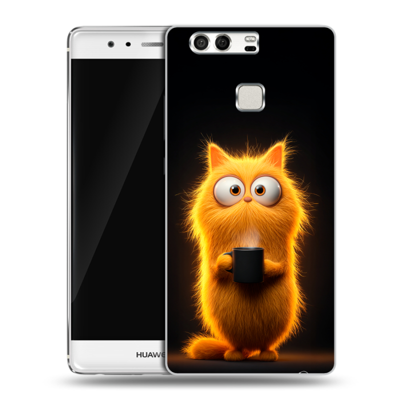 Силиконовый чехол на Huawei P9 с принтом Смешной кот Силиконовый чехол на Huawei P9 с принтом Смешной кот