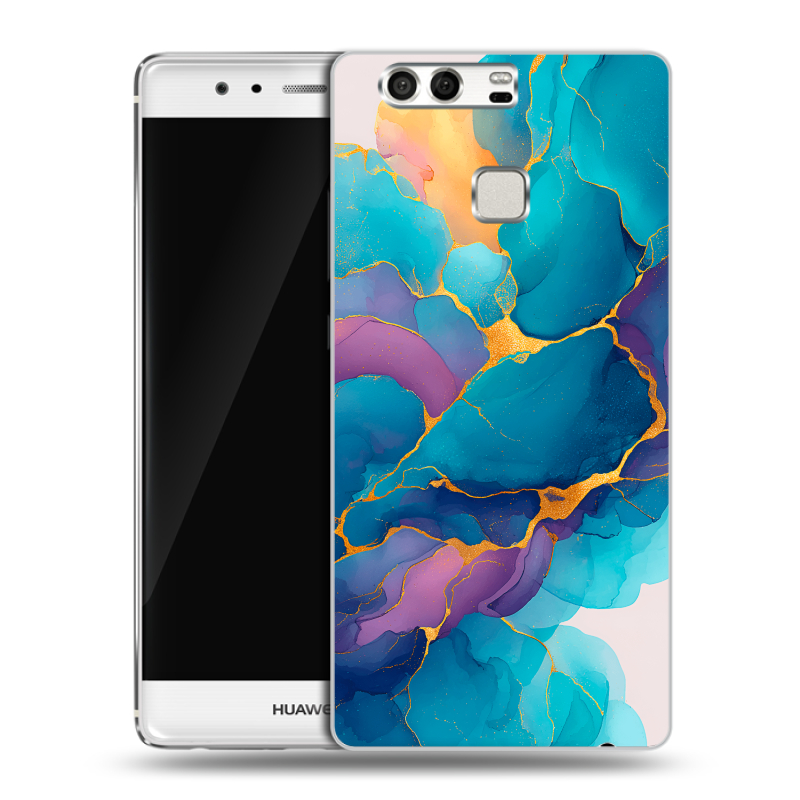 Силиконовый чехол на Huawei P9 с принтом Мрамор блестки Силиконовый чехол на Huawei P9 с принтом Мрамор блестки