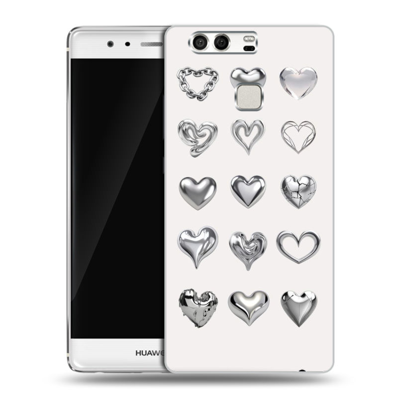 Силиконовый чехол на Huawei P9 с принтом Y2K сердечки Силиконовый чехол на Huawei P9 с принтом Y2K сердечки
