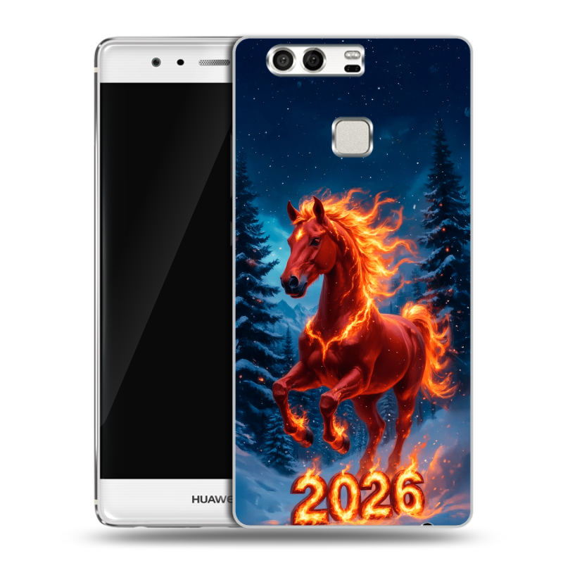 Силиконовый чехол на Huawei P9 с принтом Новый год коня Силиконовый чехол на Huawei P9 с принтом Новый год коня