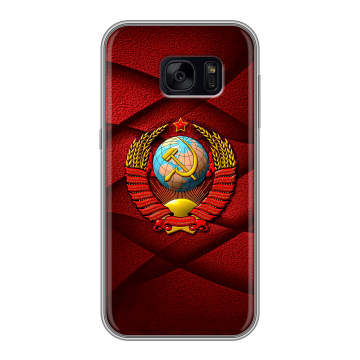 Силиконовый чехол на Samsung Galaxy S7 Edge с принтом Герб СССР
