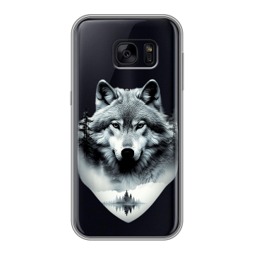 Силиконовый чехол на Samsung Galaxy S7 Edge с принтом Волк в лесу Силиконовый чехол на Samsung Galaxy S7 Edge с принтом Волк в лесу