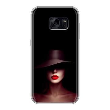 Силиконовый чехол на Samsung Galaxy S7 Edge с принтом Девушка в шляпе Силиконовый чехол на Samsung Galaxy S7 Edge с принтом Девушка в шляпе