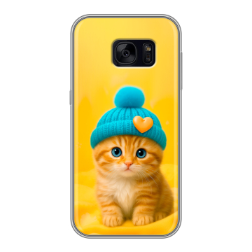 Силиконовый чехол на Samsung Galaxy S7 Edge с принтом Котенок в шапке Силиконовый чехол на Samsung Galaxy S7 Edge с принтом Котенок в шапке