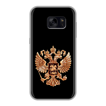 Силиконовый чехол на Samsung Galaxy S7 Edge с принтом Герб России золотой Силиконовый чехол на Samsung Galaxy S7 Edge с принтом Герб России золотой