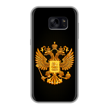 Силиконовый чехол на Samsung Galaxy S7 Edge с принтом Герб России желтый Силиконовый чехол на Samsung Galaxy S7 Edge с принтом Герб России желтый