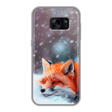 Силиконовый чехол на Samsung Galaxy S7 Edge с принтом лиса Силиконовый чехол на Samsung Galaxy S7 Edge с принтом лиса
