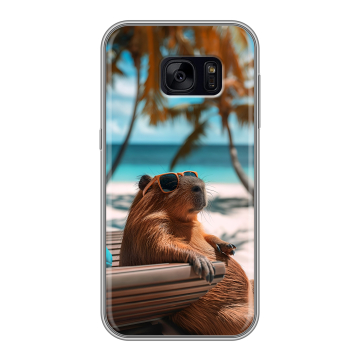 Силиконовый чехол на Samsung Galaxy S7 Edge с принтом Капибара Силиконовый чехол на Samsung Galaxy S7 Edge с принтом Капибара