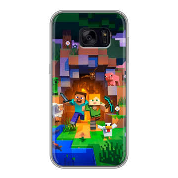Силиконовый чехол на Samsung Galaxy S7 Edge с принтом Майнкрафт Minecraft Силиконовый чехол на Samsung Galaxy S7 Edge с принтом Майнкрафт Minecraft