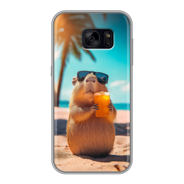Силиконовый чехол на Samsung Galaxy S7 Edge с принтом Капибара