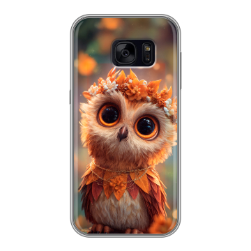 Силиконовый чехол на Samsung Galaxy S7 Edge с принтом Милая сова Силиконовый чехол на Samsung Galaxy S7 Edge с принтом Милая сова