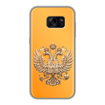Силиконовый чехол на Samsung Galaxy S7 Edge с принтом Герб Флаг России Силиконовый чехол на Samsung Galaxy S7 Edge с принтом Герб Флаг России