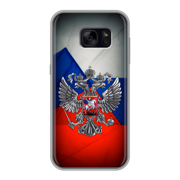 Силиконовый чехол на Samsung Galaxy S7 Edge с принтом Флаг России Силиконовый чехол на Samsung Galaxy S7 Edge с принтом Флаг России