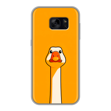 Силиконовый чехол на Samsung Galaxy S7 Edge с принтом Смешная утка Силиконовый чехол на Samsung Galaxy S7 Edge с принтом Смешная утка