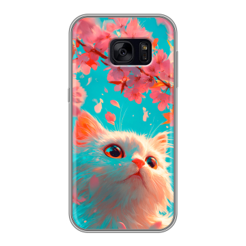 Силиконовый чехол на Samsung Galaxy S7 Edge с принтом Красивый кот Силиконовый чехол на Samsung Galaxy S7 Edge с принтом Красивый кот