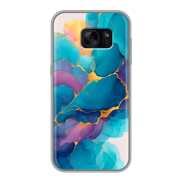 Силиконовый чехол на Samsung Galaxy S7 Edge с принтом Мрамор блестки Силиконовый чехол на Samsung Galaxy S7 Edge с принтом Мрамор блестки