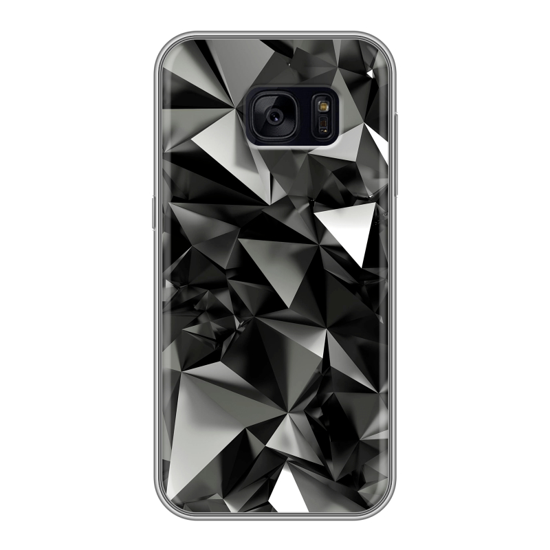 Силиконовый чехол на Samsung Galaxy S7 Edge с принтом Черные кристаллы Силиконовый чехол на Samsung Galaxy S7 Edge с принтом Черные кристаллы