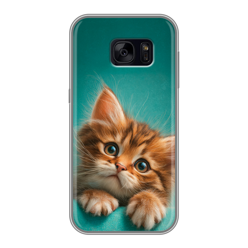 Силиконовый чехол на Samsung Galaxy S7 Edge с принтом котенок Силиконовый чехол на Samsung Galaxy S7 Edge с принтом котенок