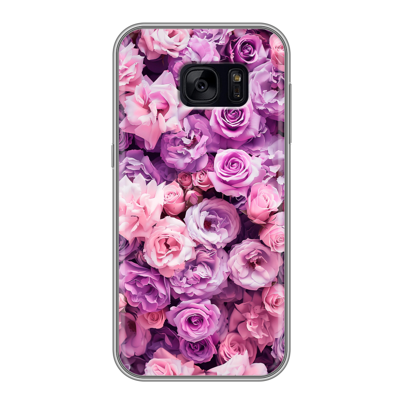 Силиконовый чехол на Samsung Galaxy S7 Edge с принтом лавандовые розы Силиконовый чехол на Samsung Galaxy S7 Edge с принтом лавандовые розы