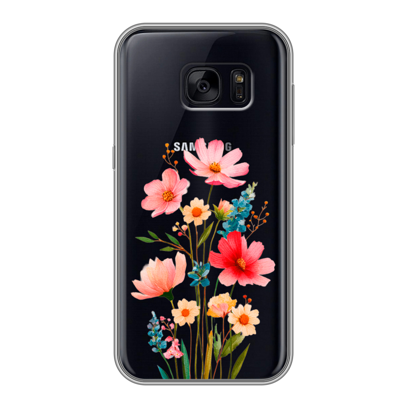 Силиконовый чехол на Samsung Galaxy S7 Edge с принтом Цветы Силиконовый чехол на Samsung Galaxy S7 Edge с принтом Цветы