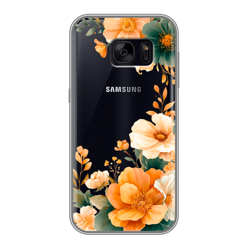 Силиконовый чехол на Samsung Galaxy S7 Edge с принтом Цветы принт Силиконовый чехол на Samsung Galaxy S7 Edge с принтом Цветы принт