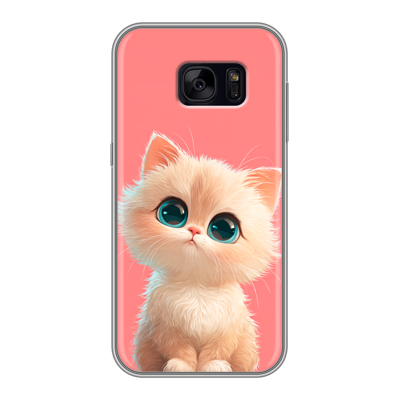 Силиконовый чехол на Samsung Galaxy S7 Edge с принтом Розовый котенок Силиконовый чехол на Samsung Galaxy S7 Edge с принтом Розовый котенок