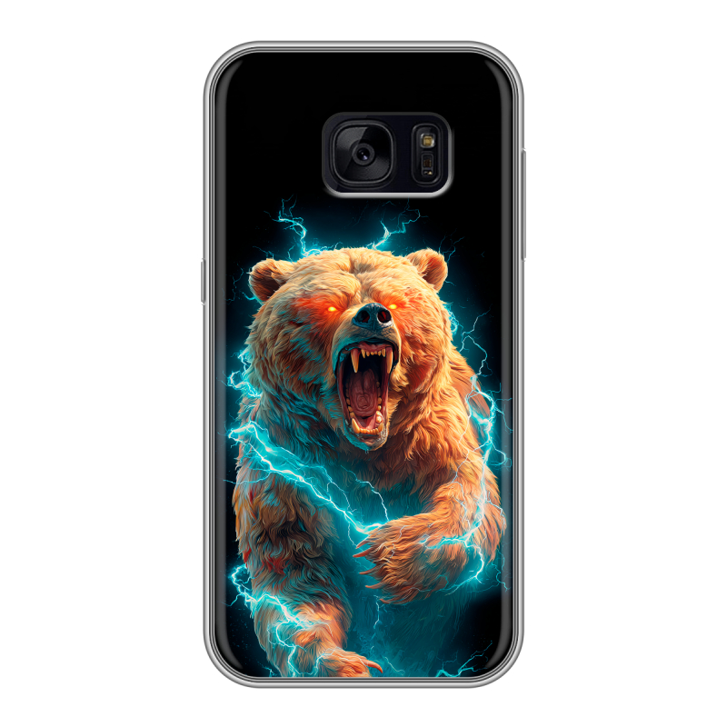 Силиконовый чехол на Samsung Galaxy S7 Edge с принтом Медведь Силиконовый чехол на Samsung Galaxy S7 Edge с принтом Медведь