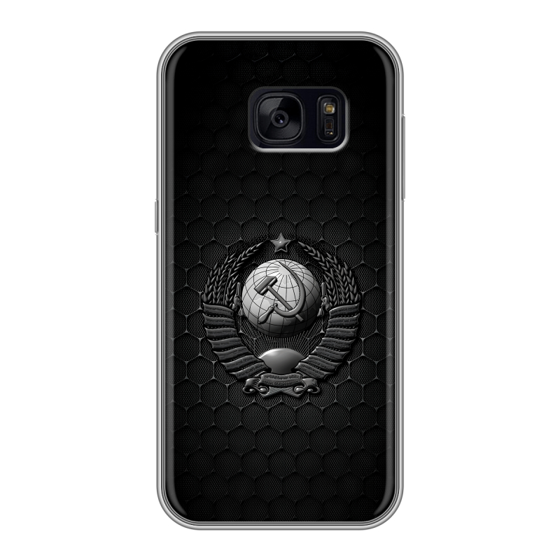 Силиконовый чехол на Samsung Galaxy S7 Edge с принтом Герб Флаг СССР Силиконовый чехол на Samsung Galaxy S7 Edge с принтом Герб Флаг СССР