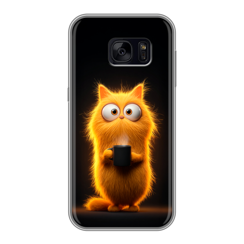 Силиконовый чехол на Samsung Galaxy S7 Edge с принтом Смешной кот Силиконовый чехол на Samsung Galaxy S7 Edge с принтом Смешной кот