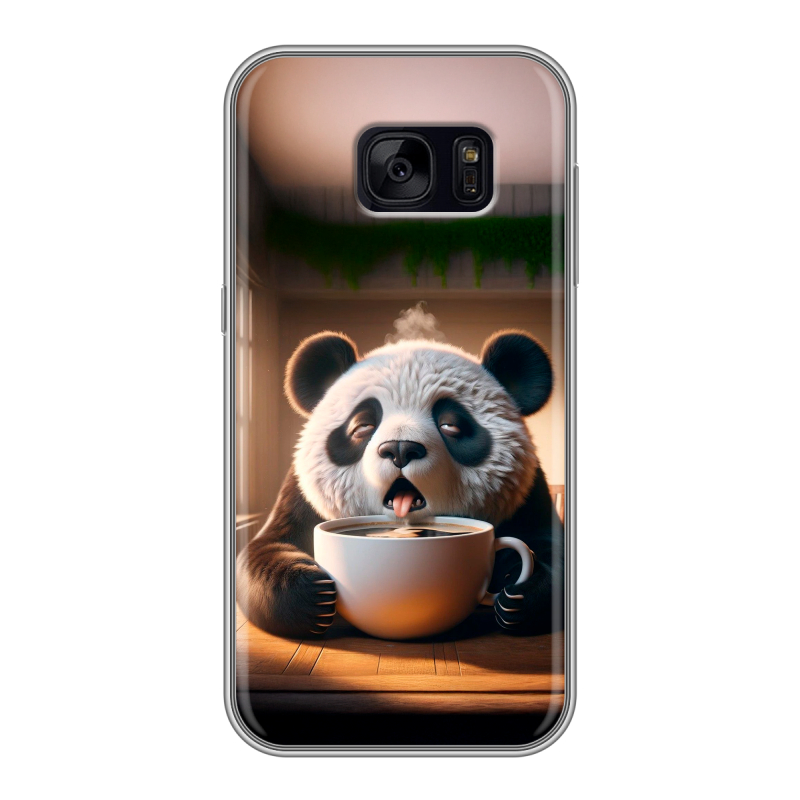 Силиконовый чехол на Samsung Galaxy S7 Edge с принтом смешная панда Силиконовый чехол на Samsung Galaxy S7 Edge с принтом смешная панда