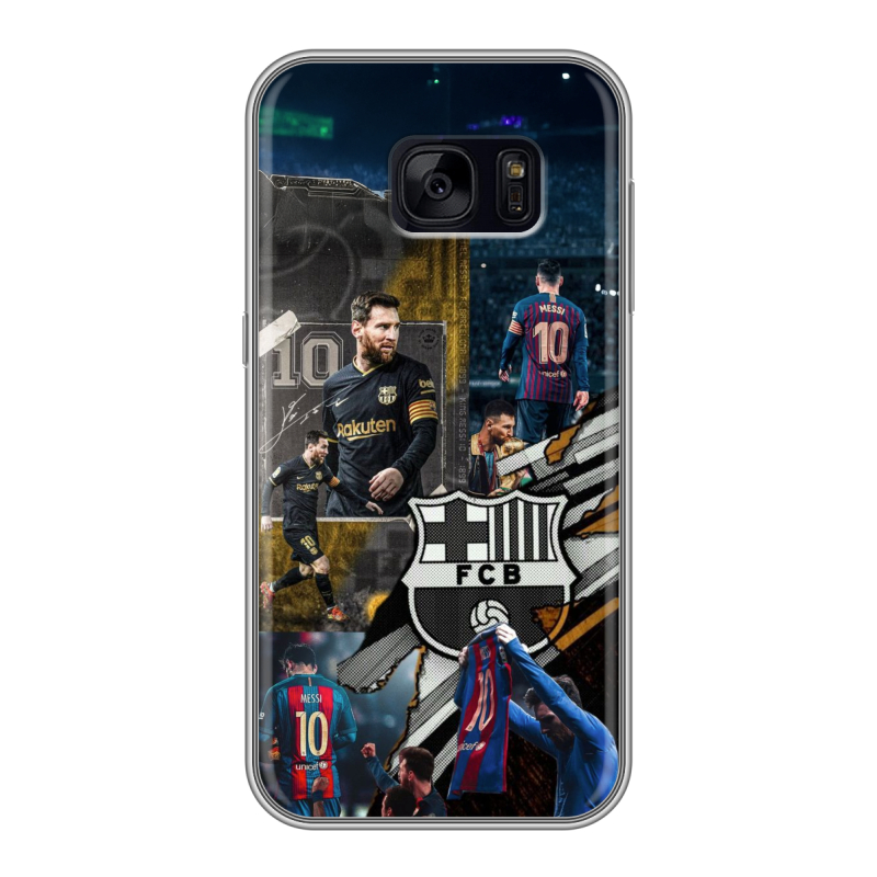 Силиконовый чехол на Samsung Galaxy S7 Edge с принтом Messi Barcelona Силиконовый чехол на Samsung Galaxy S7 Edge с принтом Messi Barcelona